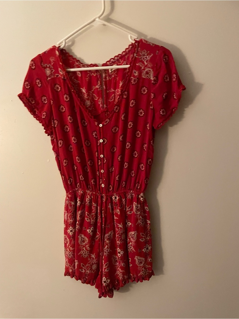 Red romper bandanna look size Medium holister